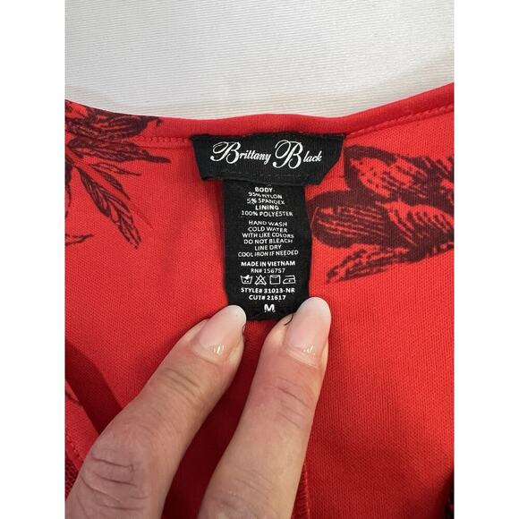 Elegant Vintage Brittany Black Red Lace Women's Top Size M Wimsigoth Romantic - Picture 9 of 13